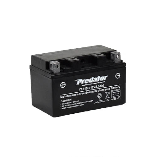 Predator YTZ10S 12V 8.6AH High-Performance Motorcycle Battery - Factory Activated - LL Assembly - 150x87x93mm - 2.9kg