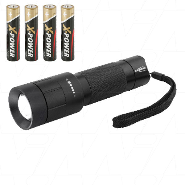 M350F Tactical Focusable 320 Lumen LED torch with 4xAAA alkaline