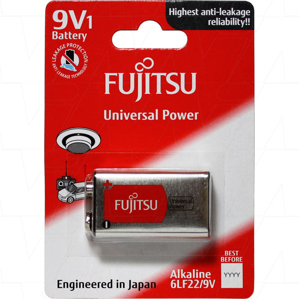 Fujitsu Universal Power 6LF22 9V size alkaline battery