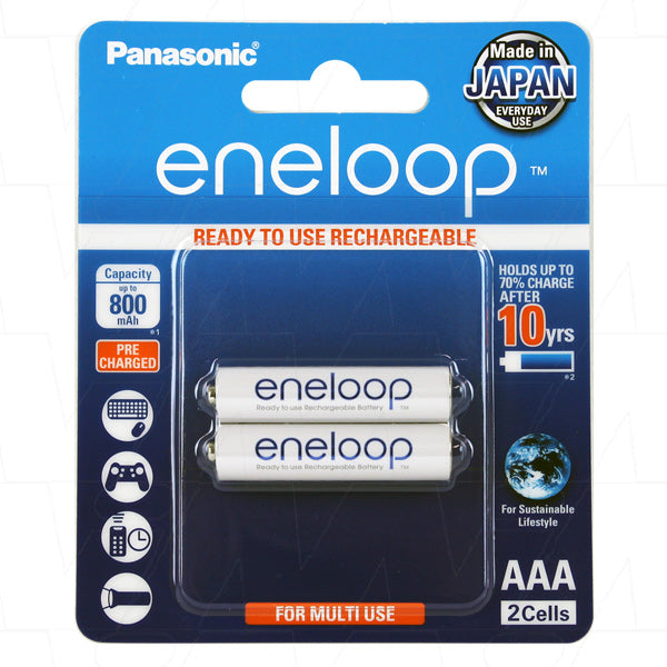 Eneloop AAA 'Ready to use' LSD NiMH White batteries 2Pack