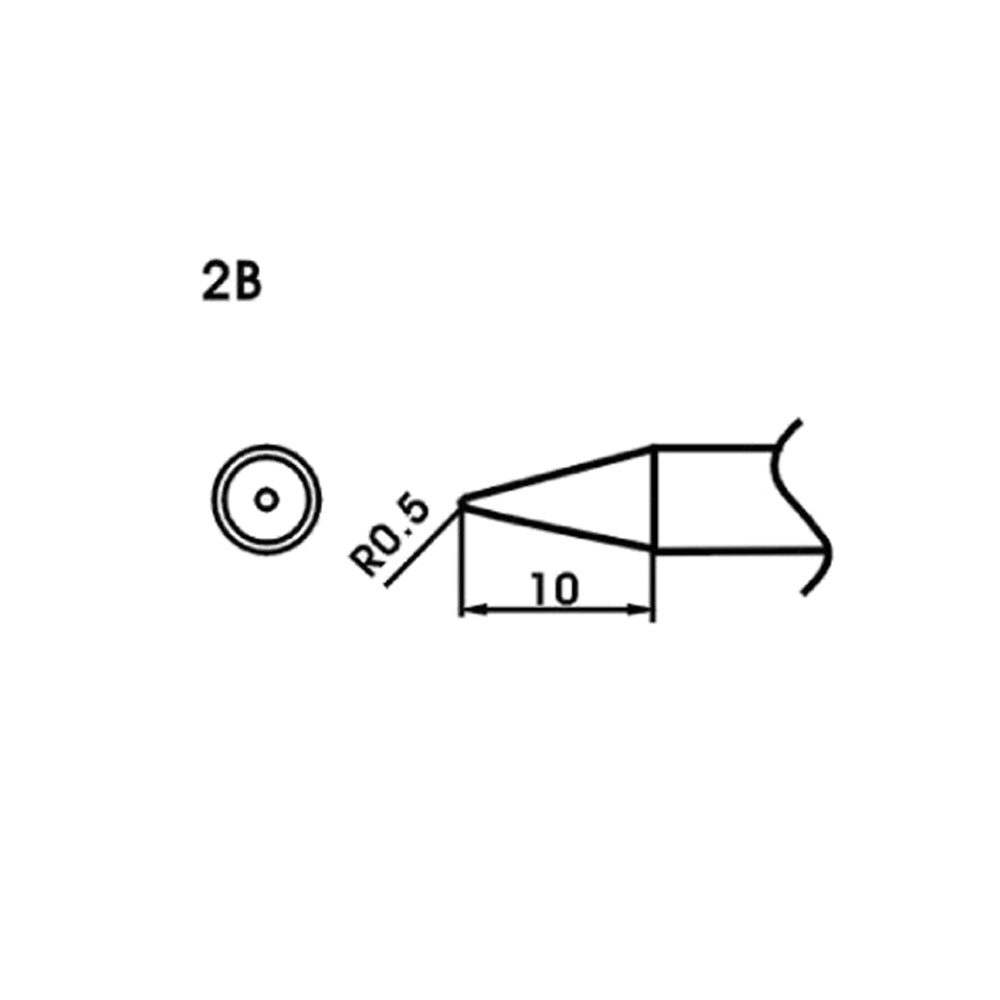 2B 0.5mm x 10mm Conical Type Soldering Tip with Heating Cartridge