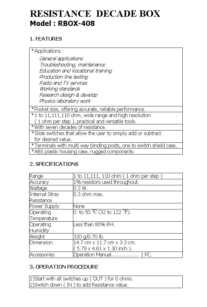 Resistance Decade Box