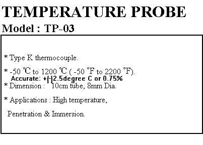 Thermocouple Probe (Type K) - 50°C To 1000°C
