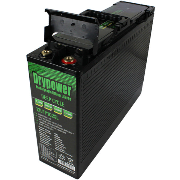 Drypower 12LFP102SL LiFePO4 Deep Cycle Battery 102.6Ah, 12.8V, 1313Wh for RV, Marine & Solar - Lightweight 13.1kg