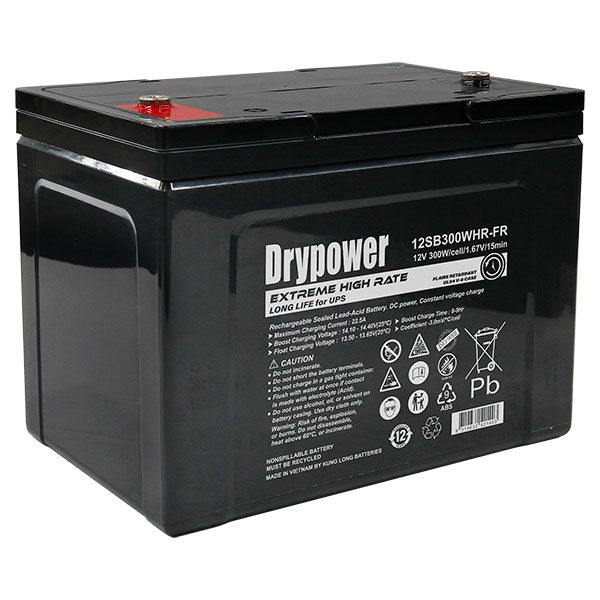 DryPower 12SB300WHR-FR 12V 75Ah Sealed Lead Acid Battery Professional-Grade Backup Power for Mission-Critical Systems