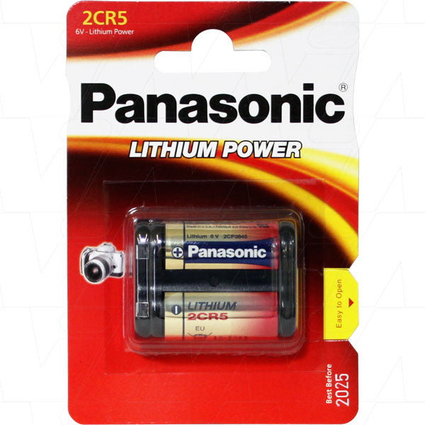 Panasonic 2CR5-BP1 Professional Lithium Camera Battery - 6V, 1.4Ah, 40g - for High-End Cameras & Flash Units
