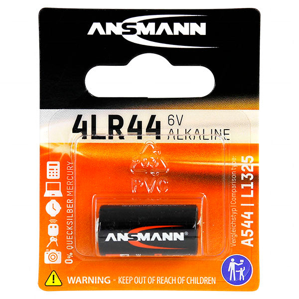 Ansmann 4LR44 6V Alkaline Battery Professional-Grade Power for Cameras, Pet Collars & Precision Devices (155mAh)