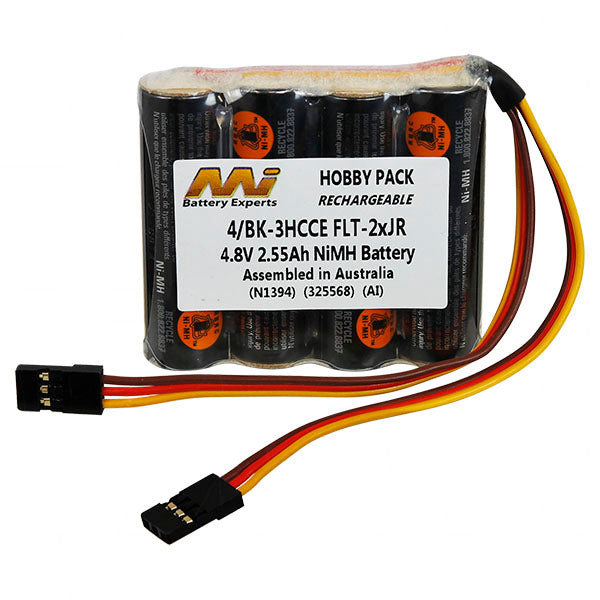 Eneloop 4/BK-3HCCE FLT-2xJR NiMH 2.55Ah 4.8V RC Battery Pack - Pre-Charged, Low Self-Discharge for Transmitters