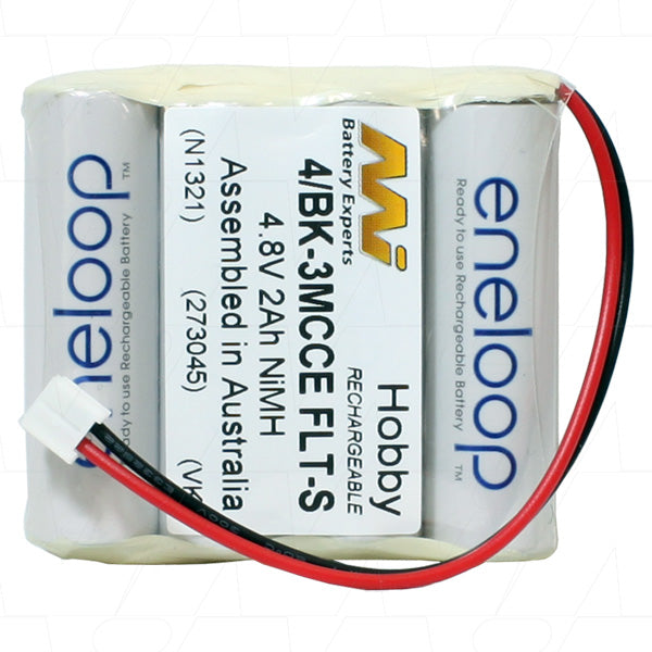 Eneloop 4/BK-3MCCE FLT-S Pro-Grade 4.8V 2Ah NiMH Battery Pack for RC Transmitters & Receivers - Stable Power