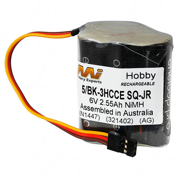 Panasonic 5/BK-3HCCE SQ-JR 6V 2.5Ah NiMH Battery Pack for RC Transmitters - High-Capacity 15Wh Hobby Power Source