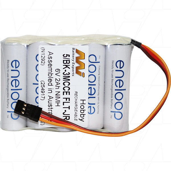 Eneloop 5/BK-3MCCE FLT-JR 6V 2Ah NiMH Pro-Grade RC Battery Pack for Transmitters & Receivers - Long-Lasting Power