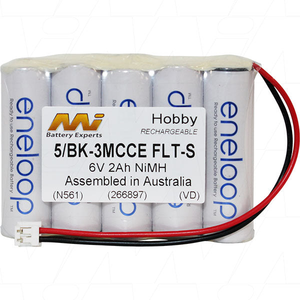 Eneloop 5/BK-3MCCE Professional 6V 2Ah NiMH Battery Pack for RC Transmitters - Long-Lasting Power, 12.0Wh