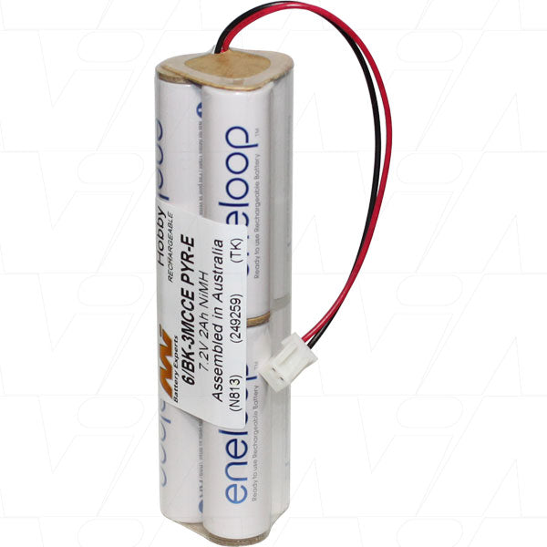 Eneloop 6/BK-3MCCE PYR-E 7.2V 2Ah NiMH RC Transmitter Battery Pack - Pro-Grade Performance for Hobby TX/RX