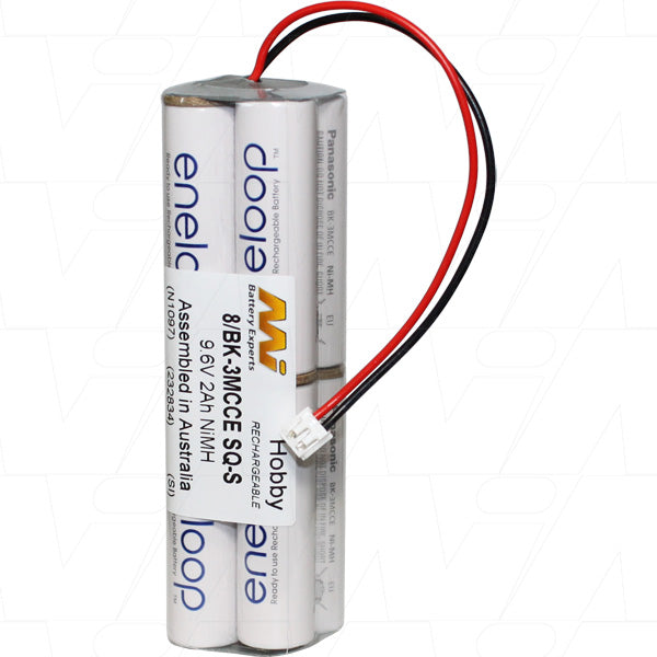 Eneloop 8/BK-3MCCE SQ-S Professional-Grade 9.6V 2000mAh NiMH Hobby Battery Pack for RC Transmitters & Receivers