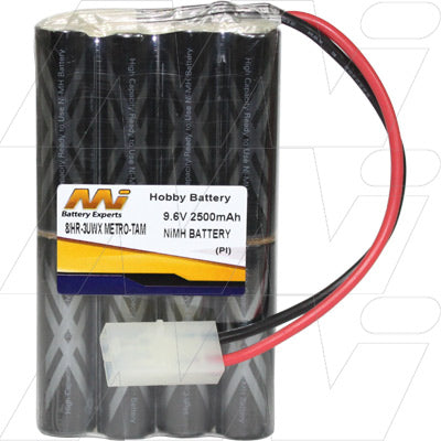 Sanyo 8/HR-3UWX Metro NiMH 9.6V 2.5Ah High-Capacity Battery Pack for RC, Robotics & Hobby Projects - 24Wh Power