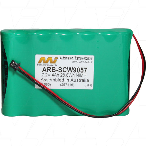 MI Battery Experts ARB-SCW9057 7.2V 4Ah NiMH Battery Pack - Professional-Grade Power for Industrial Equipment, 28.8Wh, Compact Size
