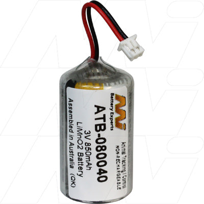 MI Battery Experts ATB-080040 3V 850mAh Lithium Manganese Dioxide Battery for Professional Animal Training Devices