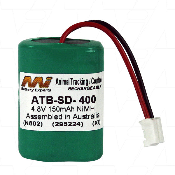 ATB-SD-400 Professional NiMH Tracking Receiver Battery - 4.8V, 150mAh, 17g - Compact Power for Wildlife Monitoring & Asset Tracking
