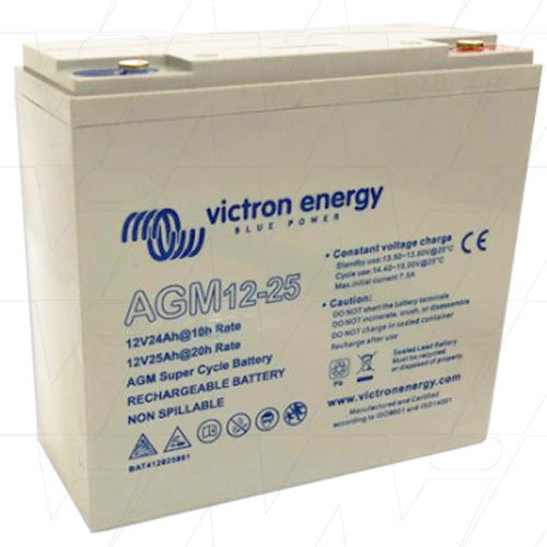 Victron Energy BAT412025081 12V/25Ah Sealed Lead Battery Professional-Grade Power for Solar, Marine & UPS Backup