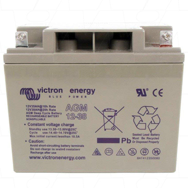 Victron Energy BAT412350084 12V/38Ah Sealed Lead Battery - Professional-Grade 456Wh Backup Power for Critical Systems