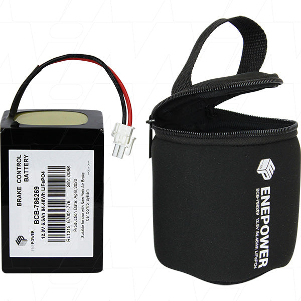 Enepower BCB-786269 LiFePO4 12.8V 6.6Ah Railway Battery Pack | Compact 56x73mm Design for Braking Systems & Controls