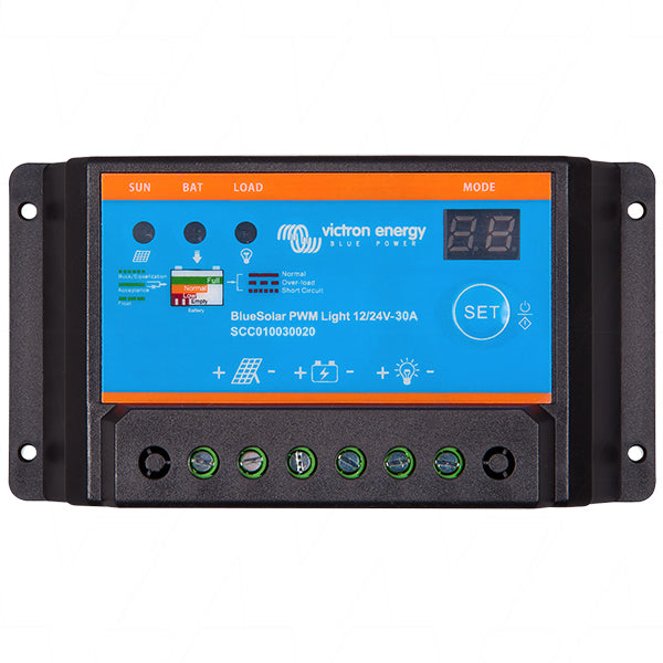 Victron Energy BlueSolar PWM-LC 12/24V-30A Solar Charge Controller | Automatic Voltage Detection | 30A Max