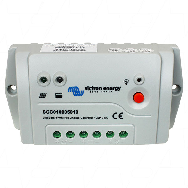 Victron Energy BlueSolar PWM PRO 5A Solar Charge Controller - 12/24V Auto-Detect, 5A Max Current, Compact Design