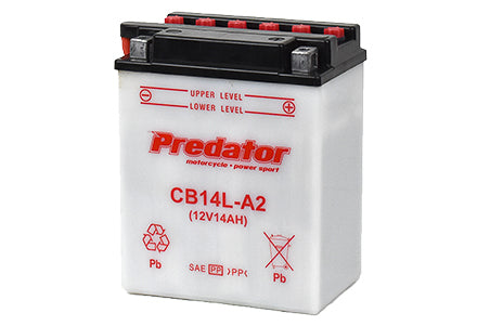 Predator 12V 14AH Motorcycle Battery (CB14L-A2) - High Performance Power Cell with RL134W89H166 Dimensions - 4.5Kg