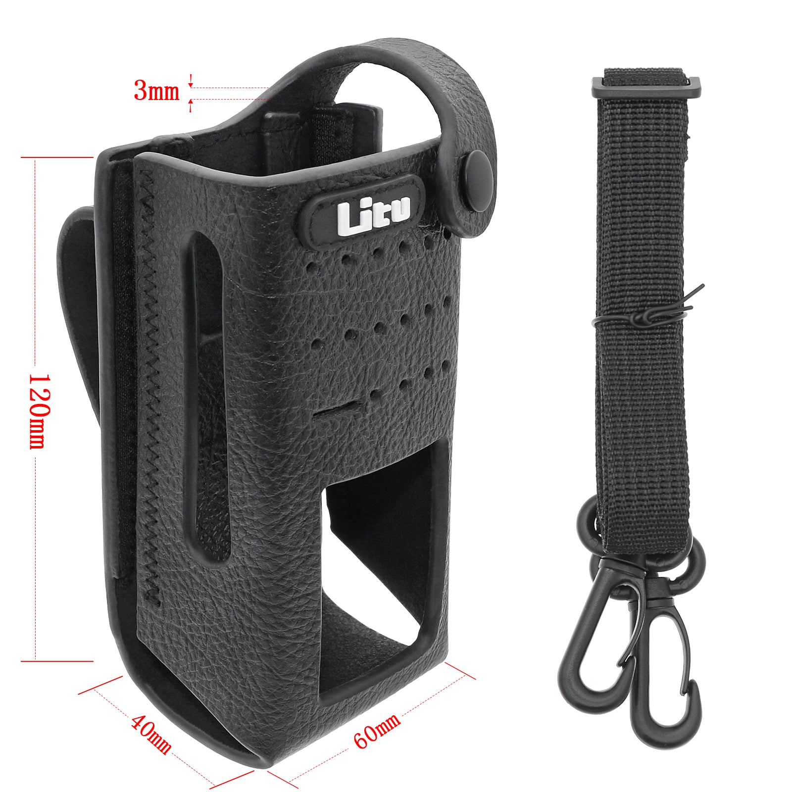 Rugged Hard Leather Carry Case with Belt Loop for Motorola XPR3500/DP2600 Two-Way Radios - PMLN5863
