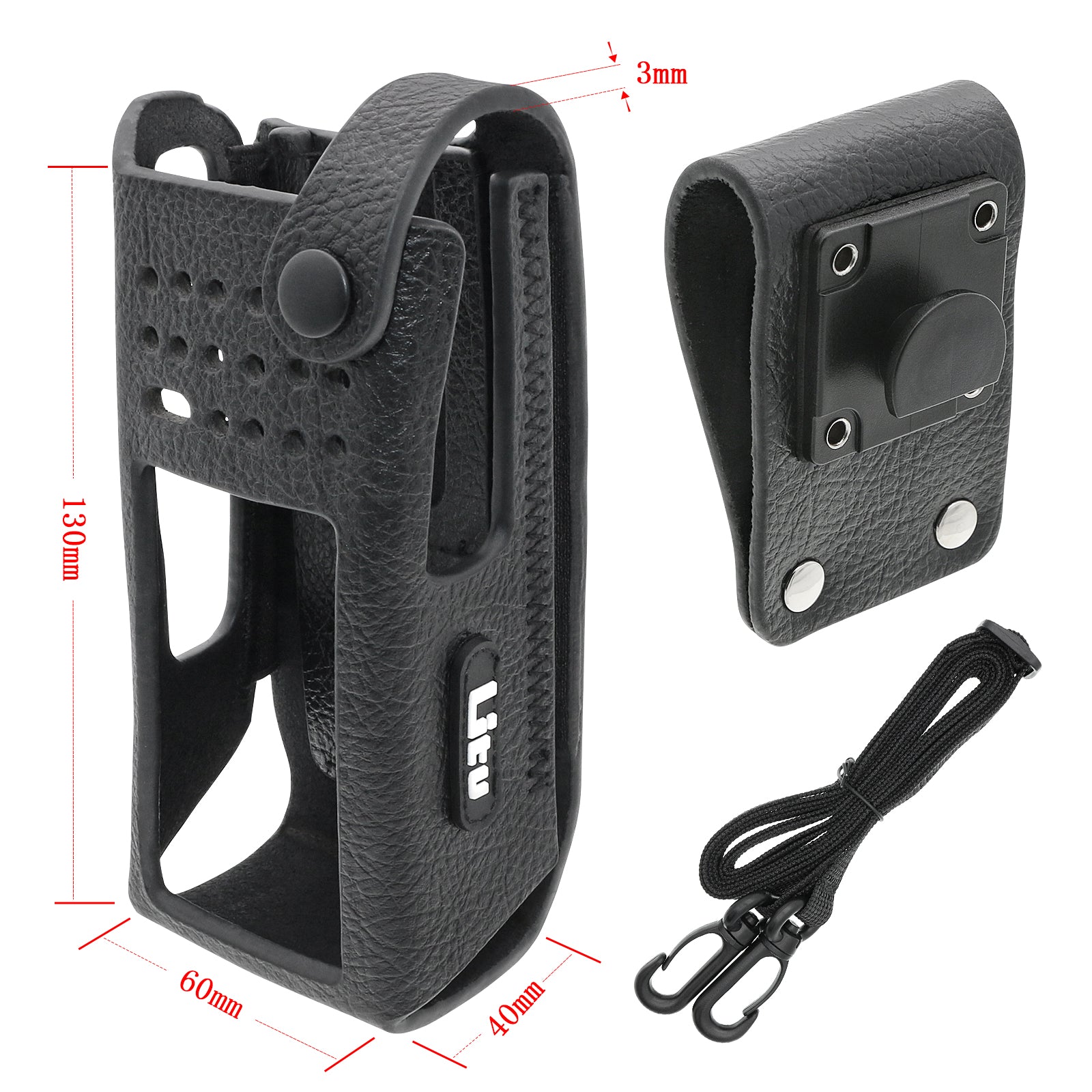 Heavy-Duty Leather Carry Case with Belt Loop, Motorola DP4801Ex ATEX Radio PMLN6099A - Secure Holster
