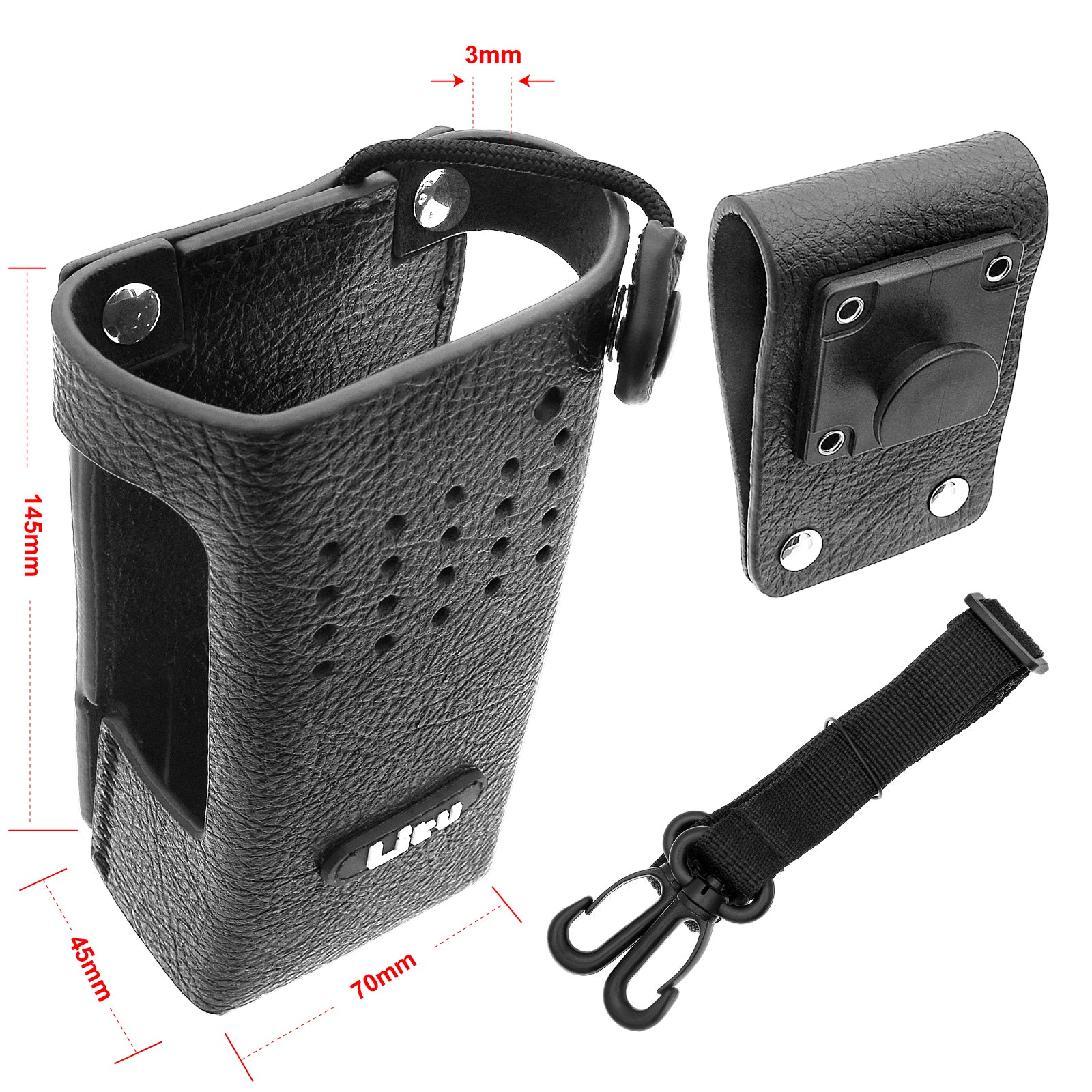 Heavy-Duty Leather Radio Holster for Motorola APX6000/APX7000 - PMLN5660, 141.6x83.2x59mm, Premium Two-Way Radio Case
