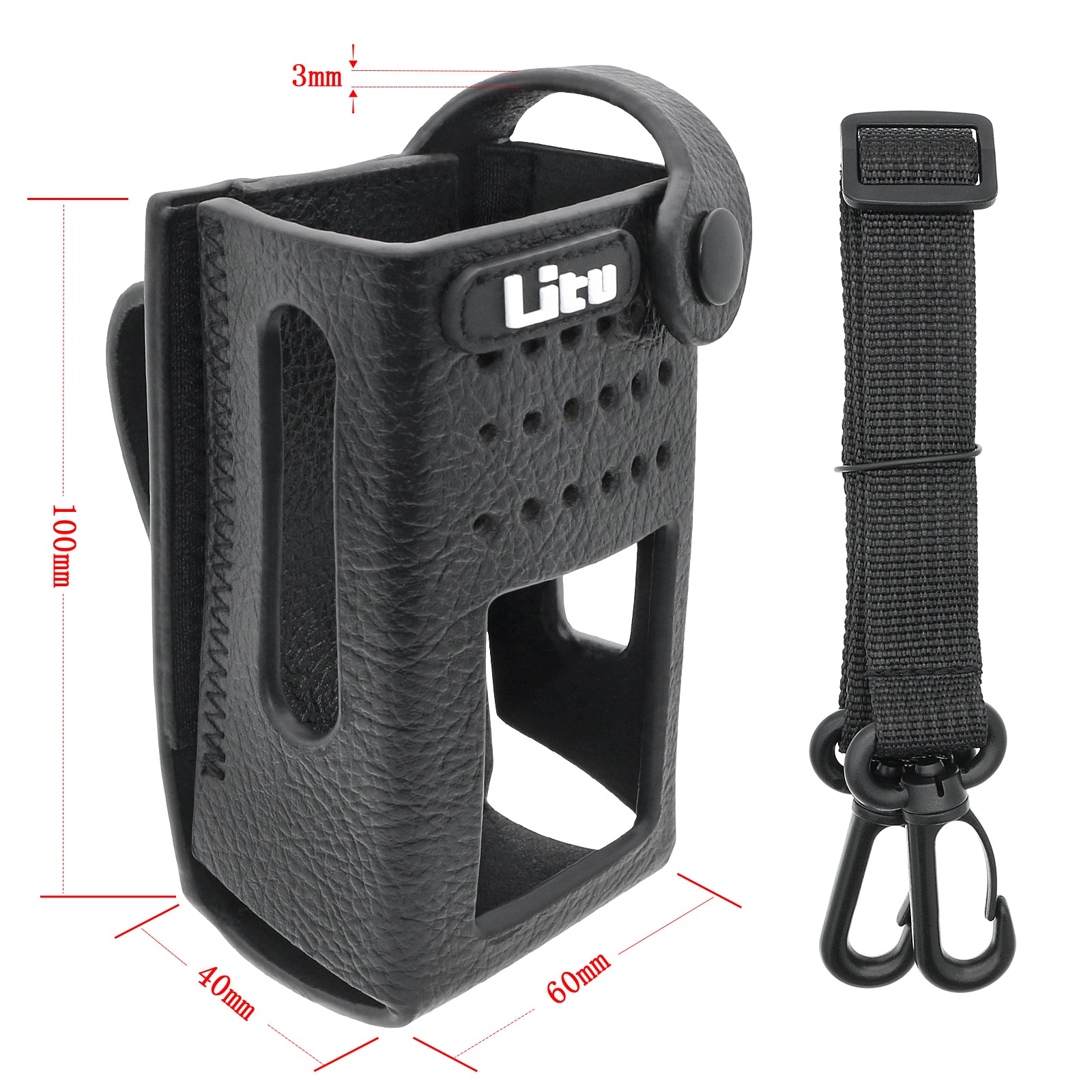 Motorola XiR E8608, DP3661E Two-Way Radio Hard Leather Carry Case - PMNN4440 - 120.3x65.2x79.2mm - Durable Holster
