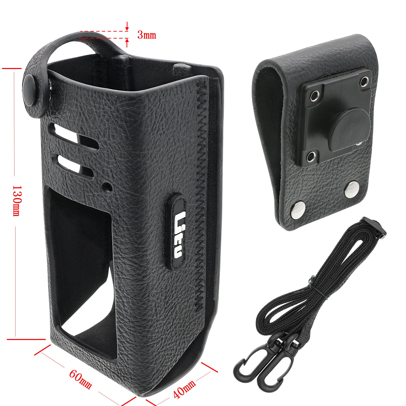 Heavy-Duty Leather Carry Case with Belt Loop for Standard Horizon HX400 Series Radios SHC-19/18, 147x72x66mm
