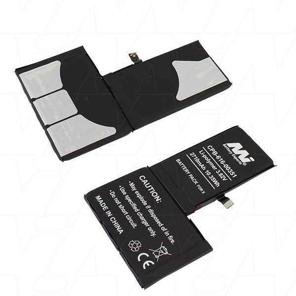 MI Battery Experts CPB-616-00351-BP1 High-Capacity 2.71Ah LiPo Smartphone Battery - 3.82V, 10.3Wh, 70g - Extended Mobile Power