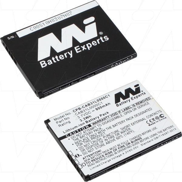 MI Battery Experts Professional-Grade 900mAh Li-Ion Battery for Mobile Devices - 3.7V, 21g, Compact Size