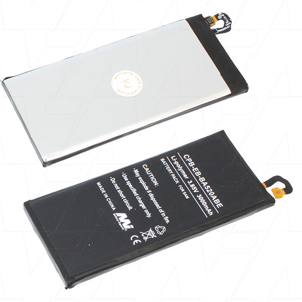 MI Battery Experts CPB-EB-BA520ABE-BP1 3000mAh Lithium Polymer Battery for Smartphones - 3.85V, 11.6Wh, Ultra-Slim 4.2mm
