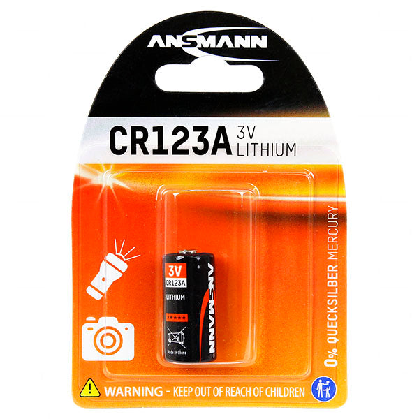 ANSMANN CR123A Lithium Battery Professional 3V Power for Cameras & Security Devices | 1.5Ah, 10-Year Shelf Life