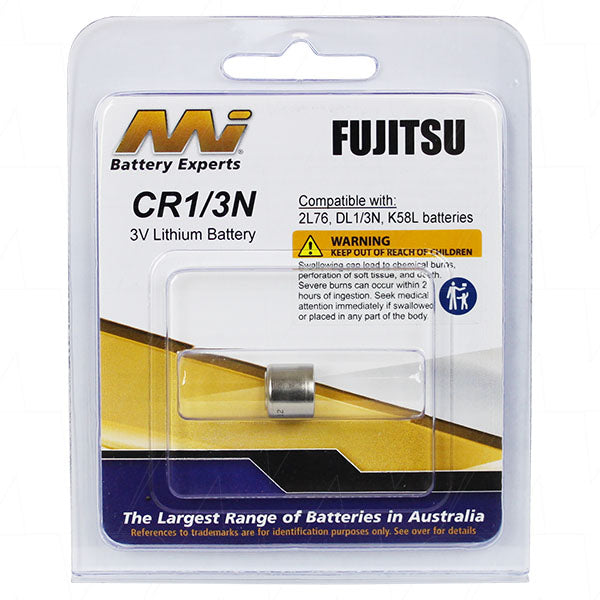 Fujitsu CR1/3N-BP1 3V 160mAh Lithium Battery Pro-Grade Power for High-End Cameras & Photo Equipment (11.6x10.8mm)