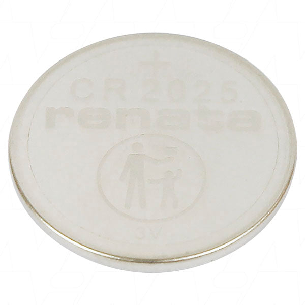 Renata CR2025 3V Lithium Button Cell Battery - Swiss-Made 170mAh Capacity for Car Fobs, CMOS & Medical Devices