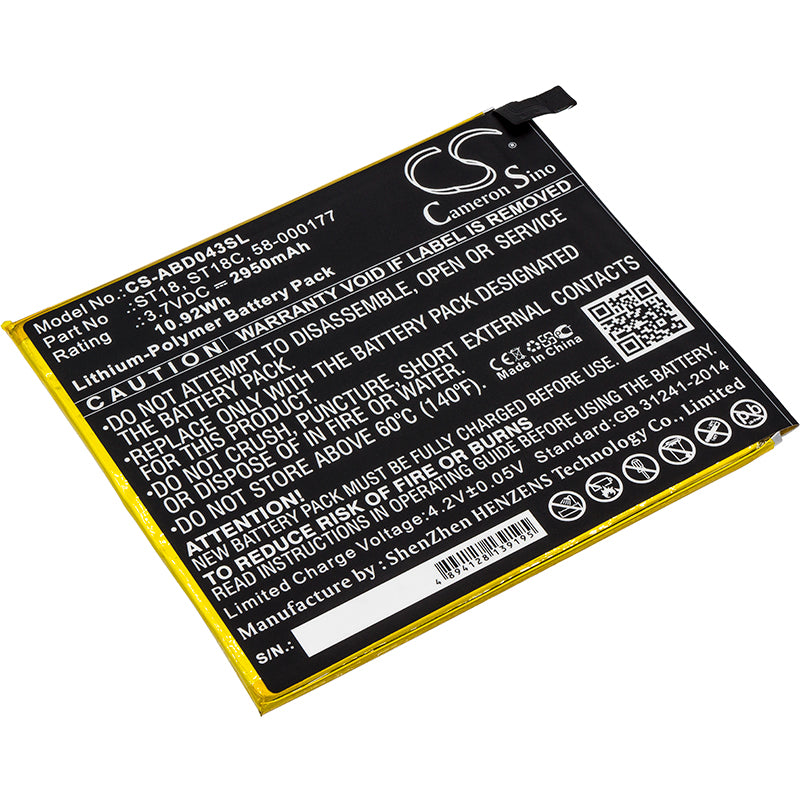 2950mAh Replacement Battery for Kindle Fire 7 (7th Gen, 2017) SR04KL ST18 - 3.7V Li-Polymer - Device Repair, Power Solution
