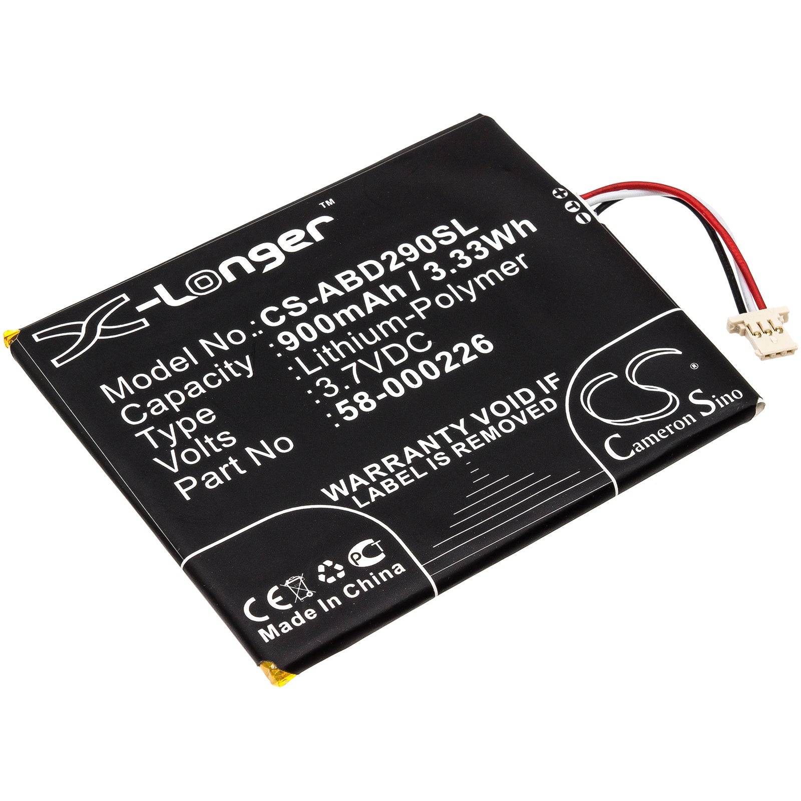 900mAh 3.7V Li-Polymer Replacement Battery for Kindle 10th Gen E-Reader (J9G29R, B07DLPWYB7)
