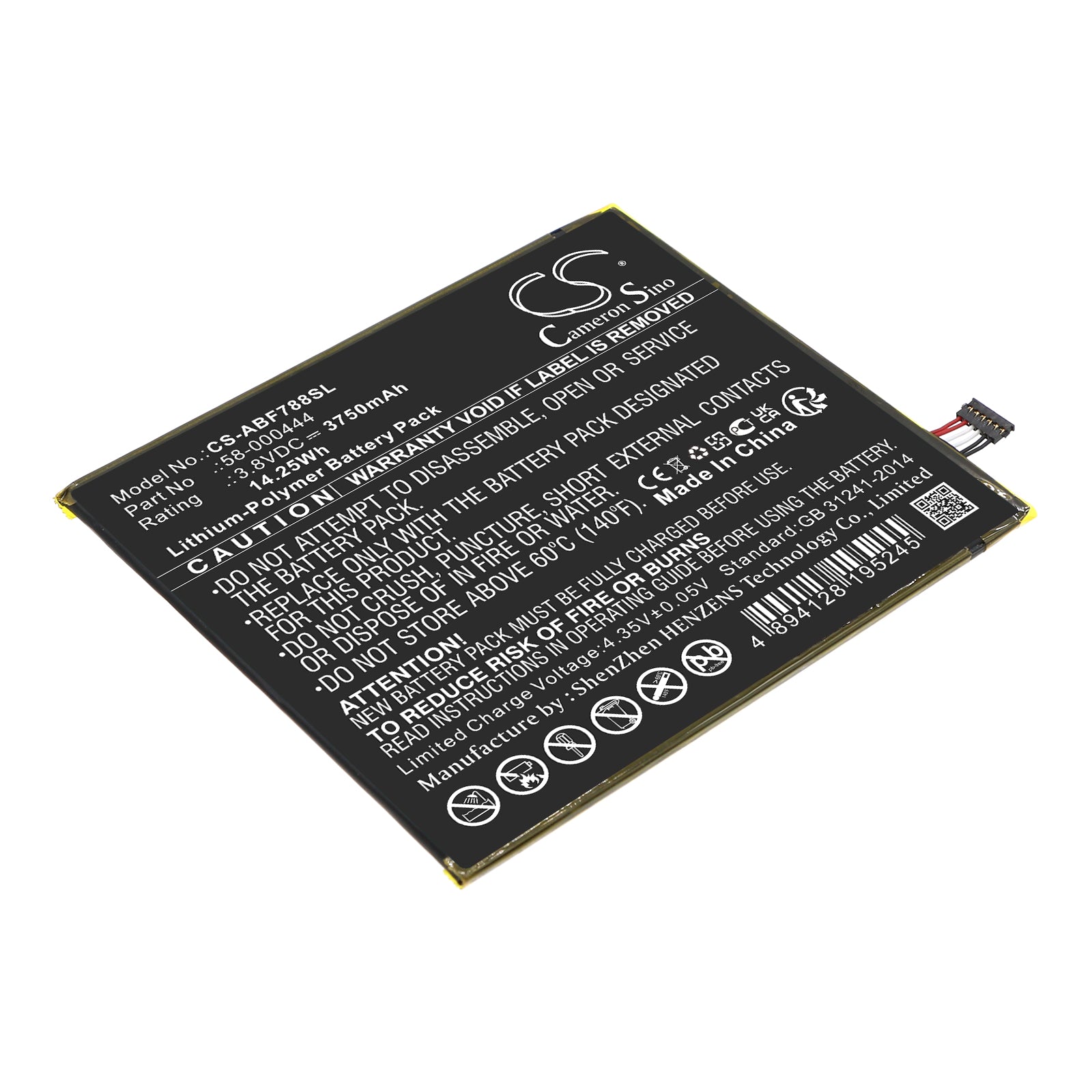 3750mAh Replacement Battery for Kindle Fire 7 (2nd Gen P8AT8Z) Tablet - 3.8V Li-Polymer Battery
