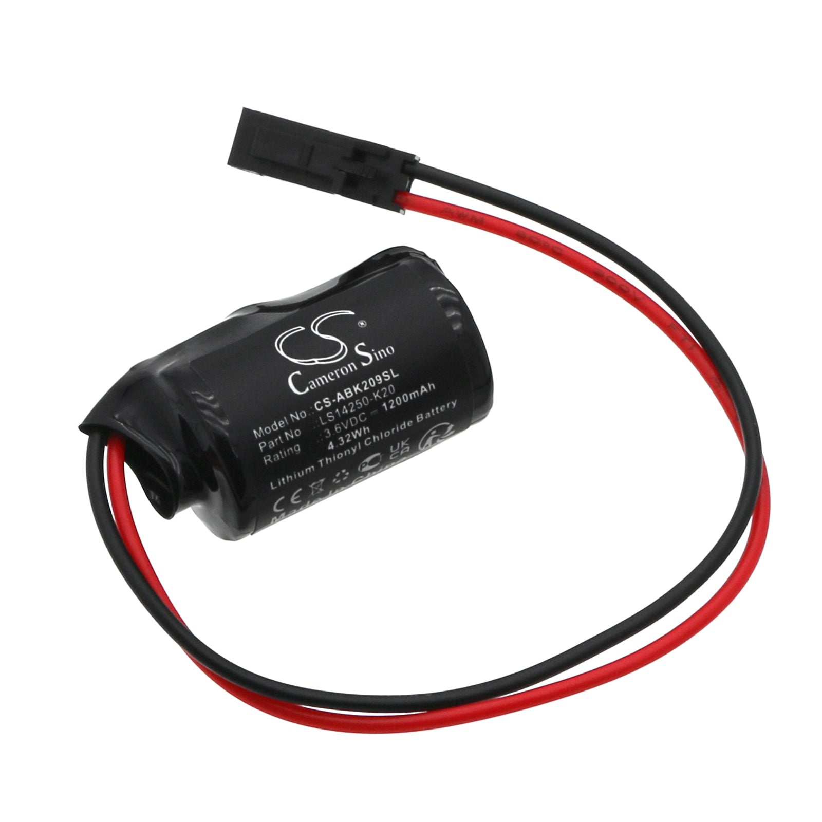Allen Bradley Kinetix 2000 Series Servo Drive Replacement Battery - 3.6V 1200mAh Li-SOCl2, 2090-DA-BAT2, LS14250-K20
