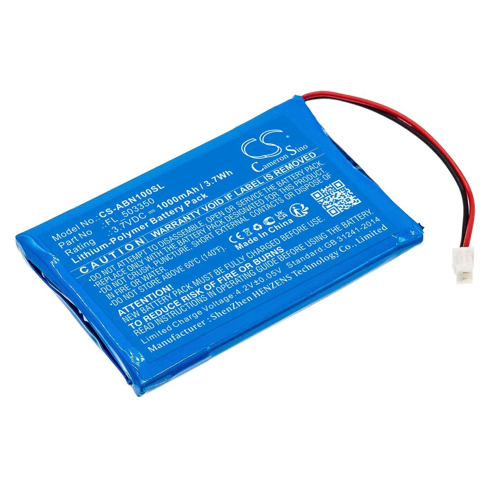 1000mAh Battery for Anbernic RG Nano Console - 3.7V Li-Polymer Replacement (52x34.1x5.4mm)
