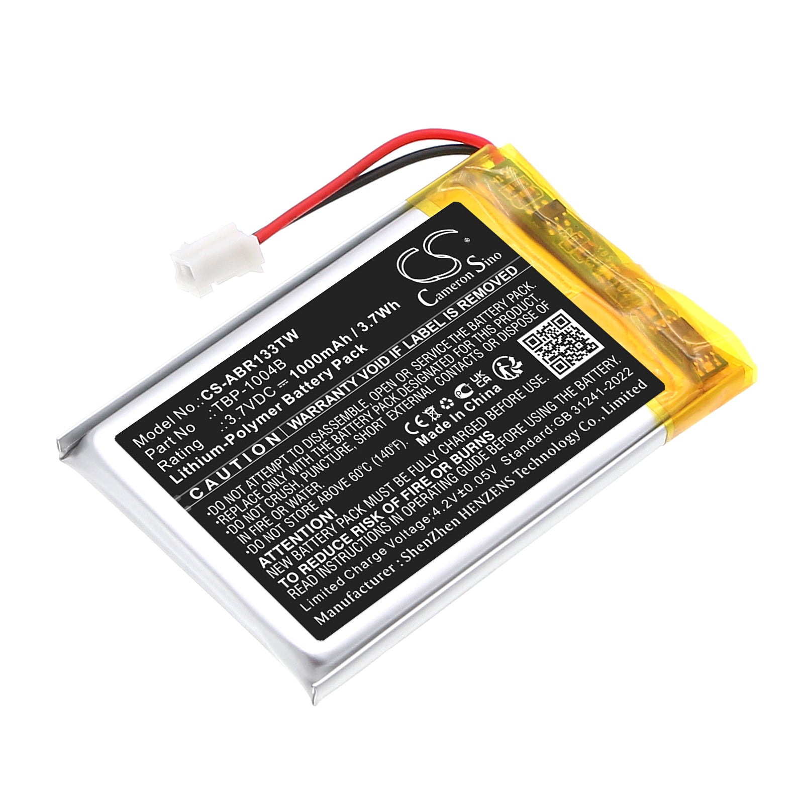 1000mAh 3.7V Replacement Battery for Albrecht Bambini, Reer Care & Talk, Tectalk Float - Li-Polymer
