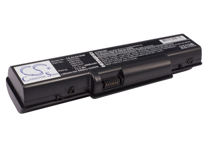 6600mAh Battery for Acer Aspire: 4310, 4710Z, 4730ZG - Extended Life, 11.1V 73.26Wh Li-ion Replacement 
