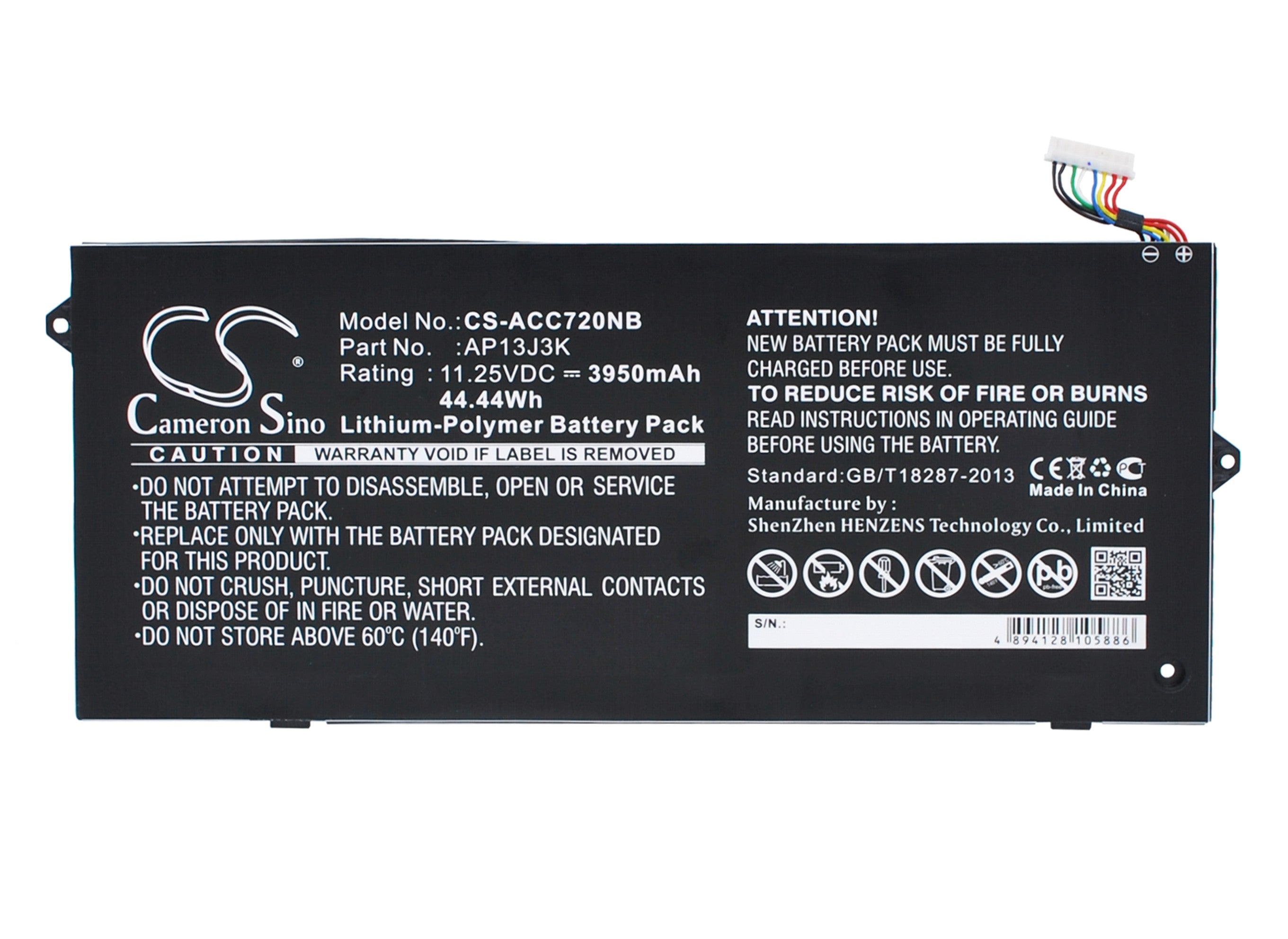 3950mAh Laptop Battery for Acer Chromebook 11.6" C720 C740 C771 Spin 512 CB3-431 CB514 CP5-471 - 44.44Wh
