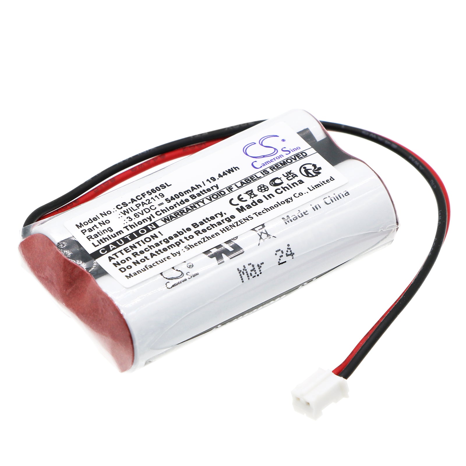 3.6V 5400mAh Li-SOCl2 Battery for Actaris CF560 Echo 2 Meter, KH210-RF, KP/KT Series - Survey/Test Equipment
