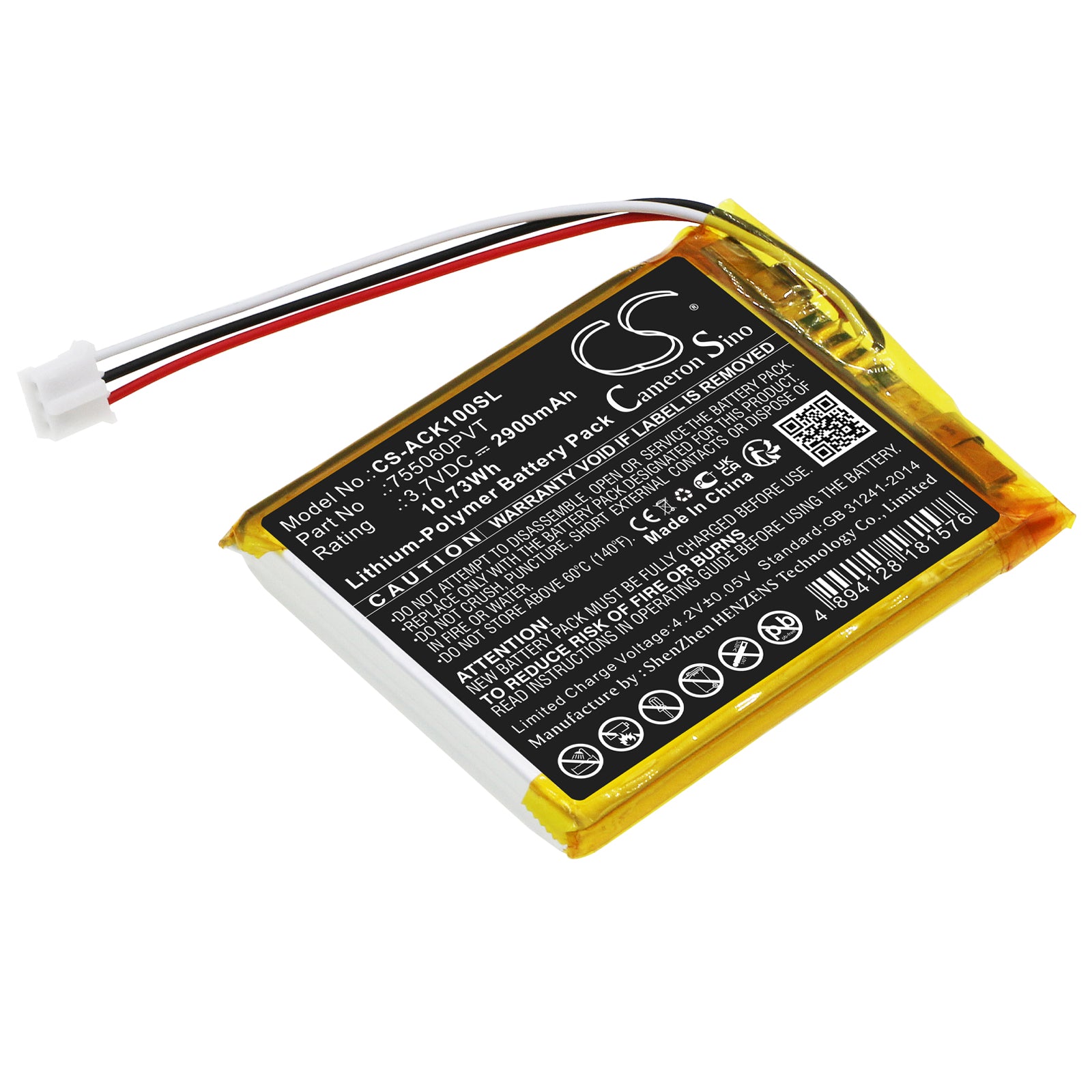 AUTOKEYSPROTOOL CK-100 Scanner Battery - 2900mAh, 3.7V Li-Polymer Replacement Power Pack
