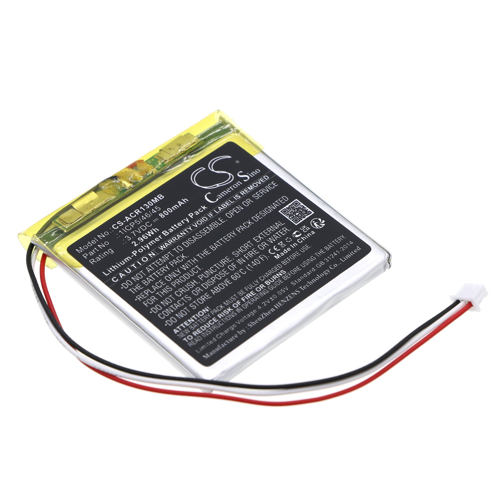 Angelcare AC1300, AC1320 Baby Monitor Replacement Battery - 800mAh 3.7V Li-Polymer Power Pack
